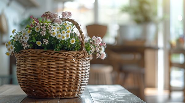 Charme et fonctionnalité avec un panier en rotin